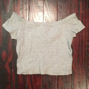 Striped black and white off the shoulder tube top